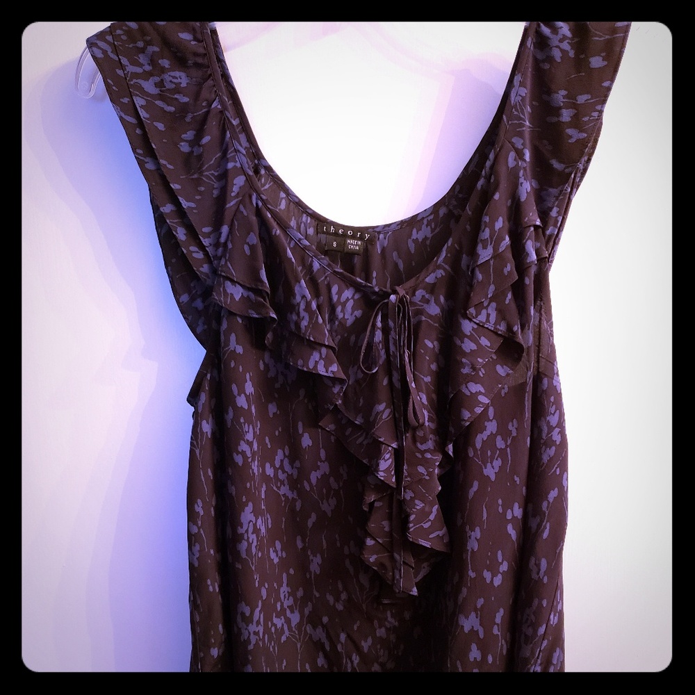 Theory ruffles accent blouse